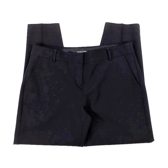 Eileen Fisher Black Mid Rise Ankle Dress Pants Womens Size MP Medium Petite - Picture 3 of 8